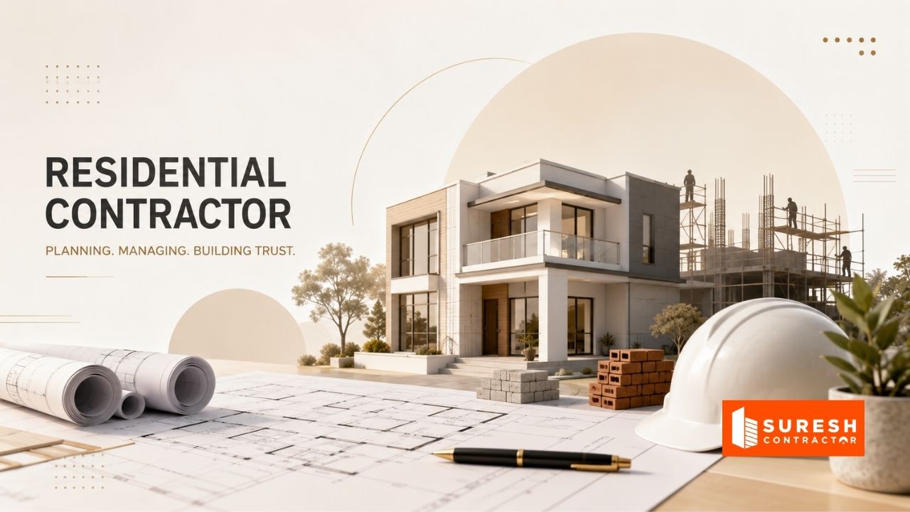 Residential contractor discussing home construction work with a homeowner